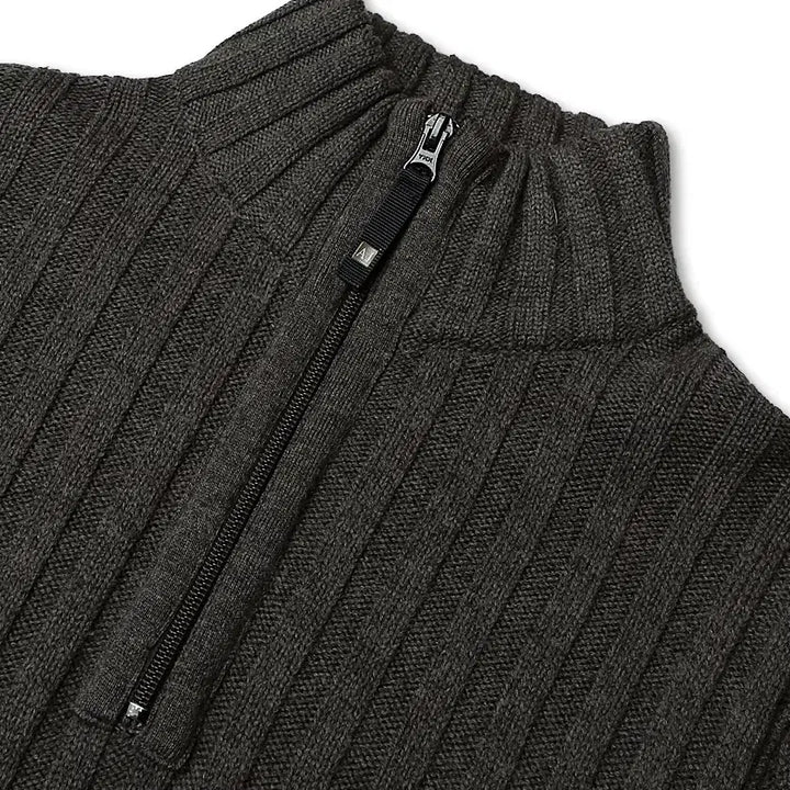 [BUNJANG] Armani Jeans Simin T Charcoal Half-Zip Knit / 아르마니 진 [Armani Jeans] Simin T 차콜 하프 짚업니트