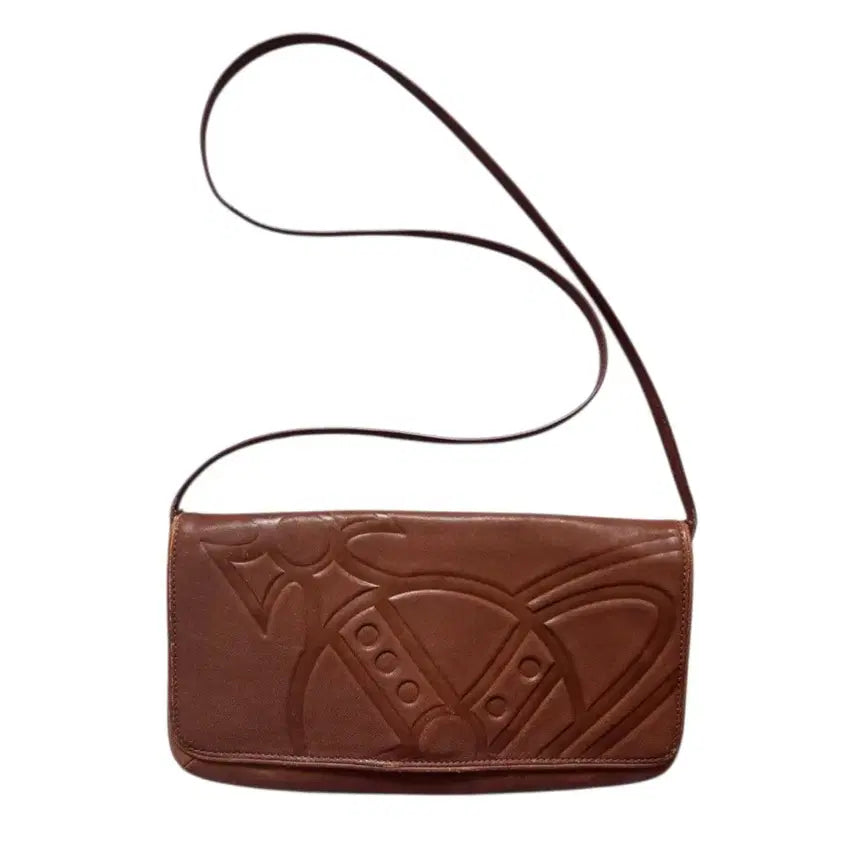 [BUNJANG] Vivienne Westwood Orb Embossed Leather Shoulder Bag / 비비안 웨스트우드 오브 형압 레더 숄더백