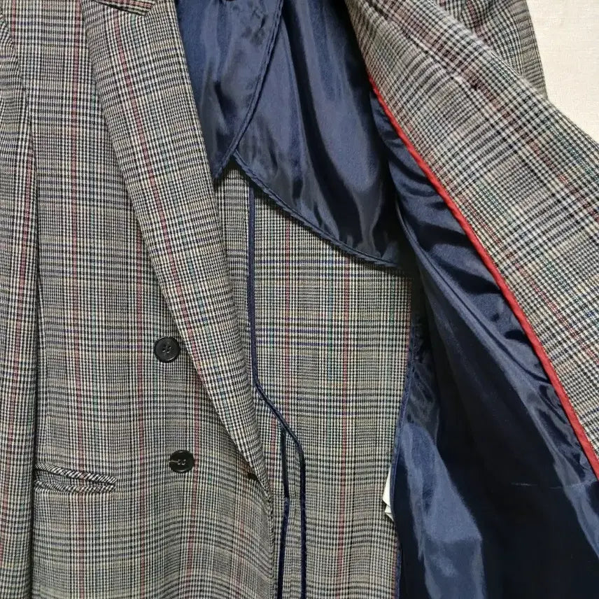 [BUNJANG] Tommy Hilfiger Check Double Breasted Blazer / 타미힐피거 체크 더블 브레스트 모자켓