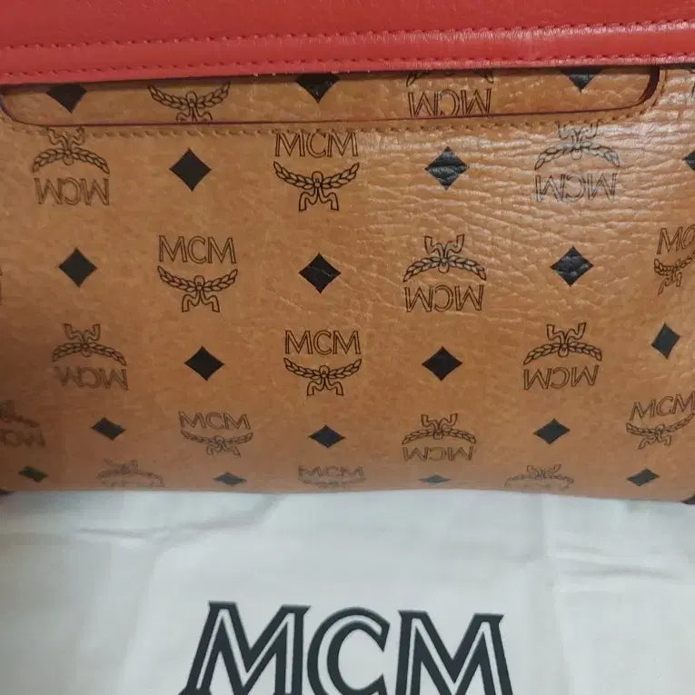[BUNJANG] MCM Visetos Cognac Red Shoulder Bag Tote / 정품)MCM 비세토스 코냑 레드 숄더백 토트백