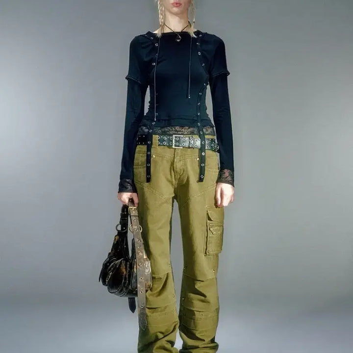 [BUNJANG] Vacant Archive Freaks Straight Work Pants / 베이컨트아카이브 프릭스 스트레이트 워크팬츠