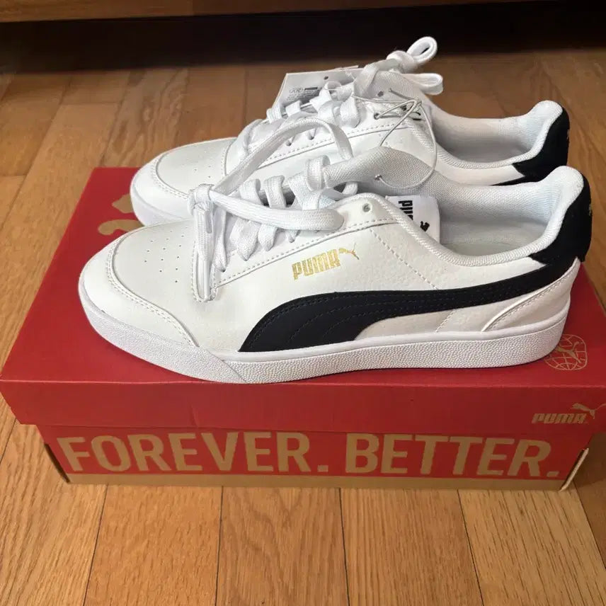[BUNJANG] Puma Court Sneakers White Black / 푸마 코트화 화이트 블랙 새상