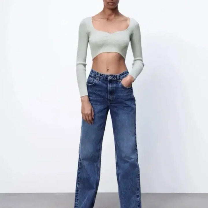 [BUNJANG] Zara Cropped Knit Top / zara 자라 크롭 니트