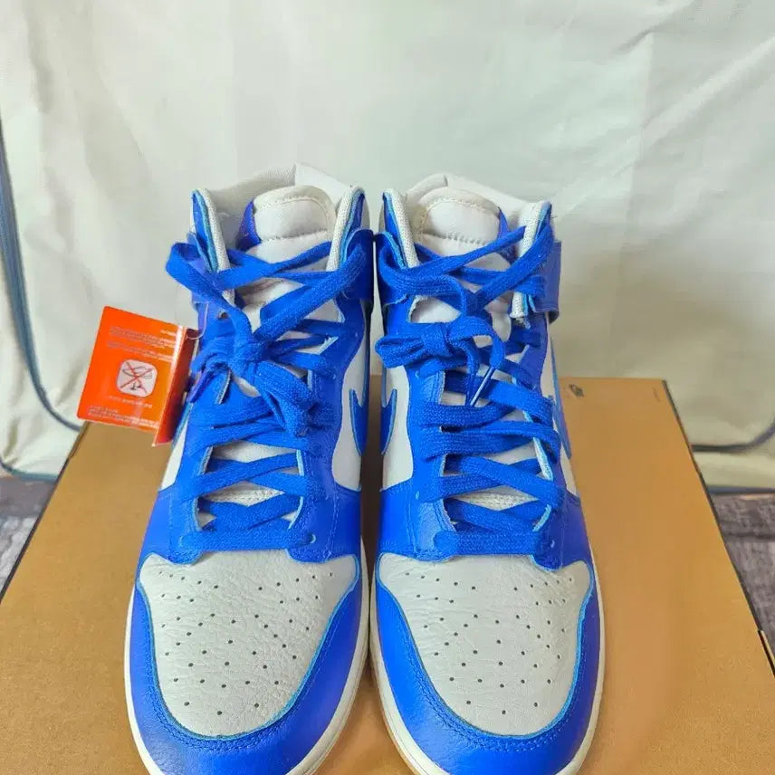 [BUNJANG] Nike Dunk High Blue Leather Sneakers / 나이키 덩크 하이 블루 레더 스니커즈 270