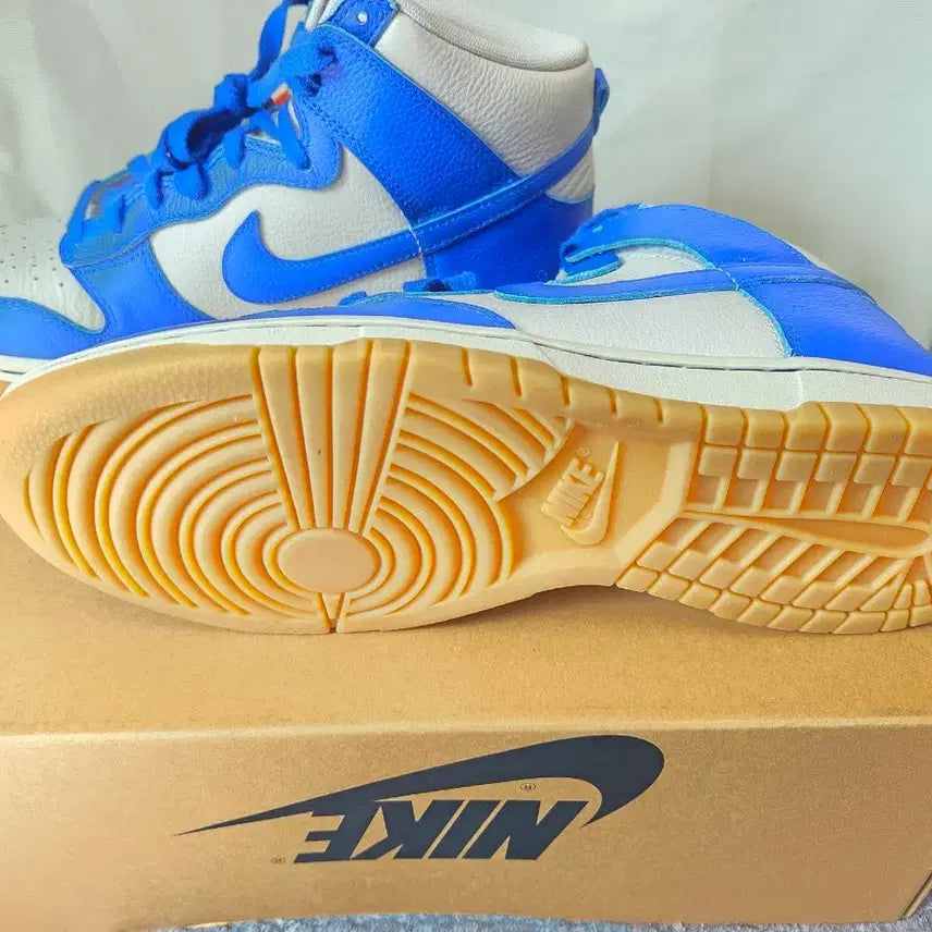 [BUNJANG] Nike Dunk High Blue Leather Sneakers / 나이키 덩크 하이 블루 레더 스니커즈 270