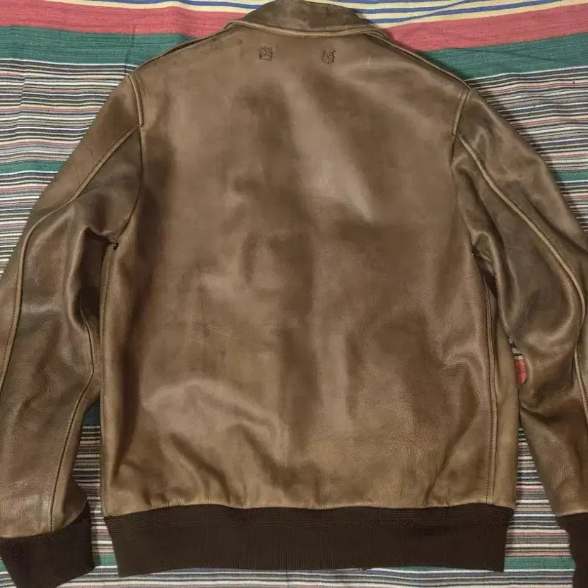 [BUNJANG] Vintage A-2 Real Cowhide Leather Jacket / 빈티지 A-2 리얼 카우하이드 레더 자켓