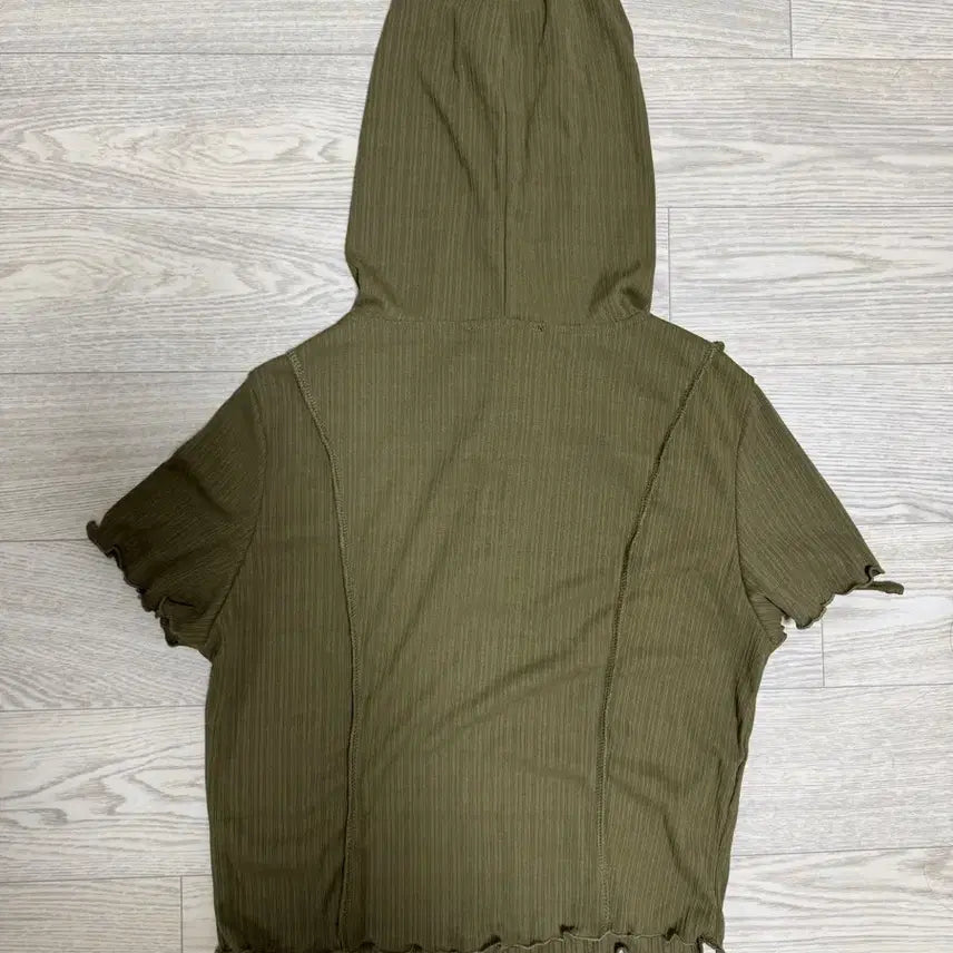 [BUNJANG] Cider Button-Up Cropped Hoodie Top / cider 버튼업 반팔 크롭 후드탑