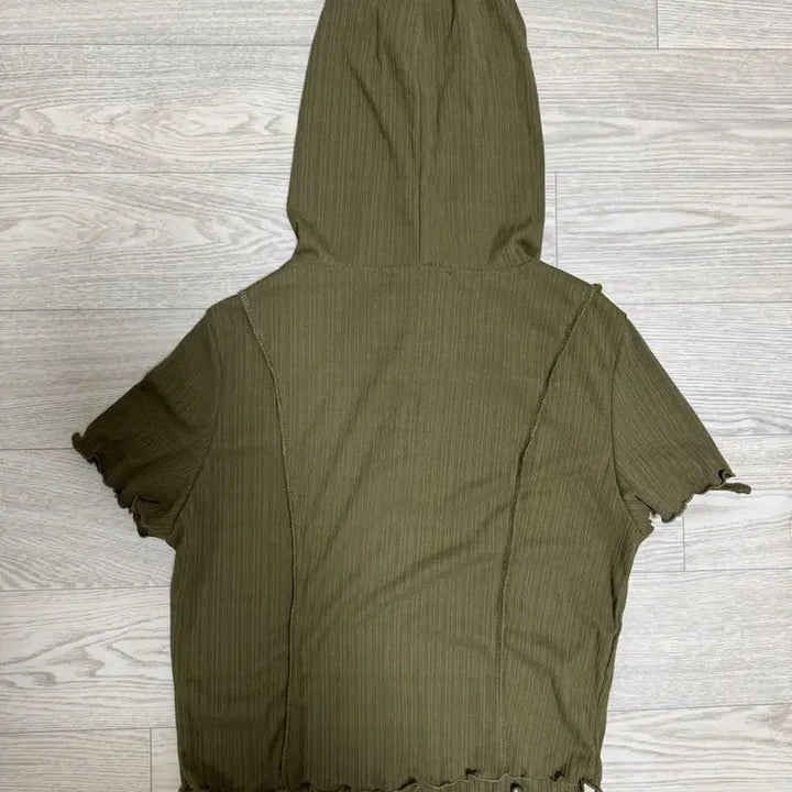 [BUNJANG] Cider Button-Up Cropped Hoodie Top / cider 버튼업 반팔 크롭 후드탑
