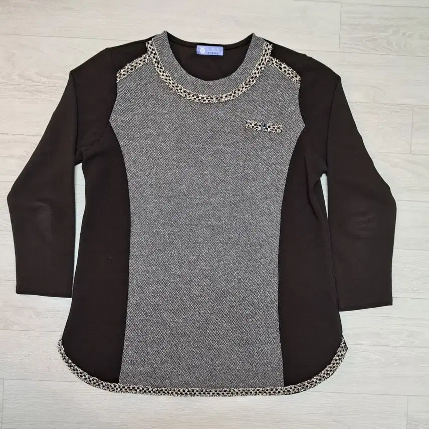[BUNJANG] Colorblock Knit T-Shirt / 우비강 배색 니트 티