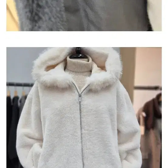 [BUNJANG] BCBG Hooded Fur Trimmed Half Coat / bcbg후드트리밍 퍼반코트