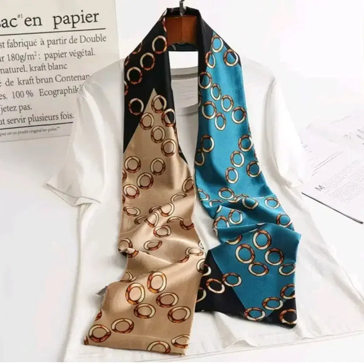 [BUNJANG] Patterned Silk Scarf / 패턴 실크 스카프 롱 스카프