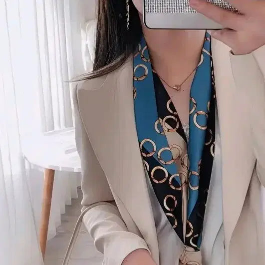 [BUNJANG] Patterned Silk Scarf / 패턴 실크 스카프 롱 스카프