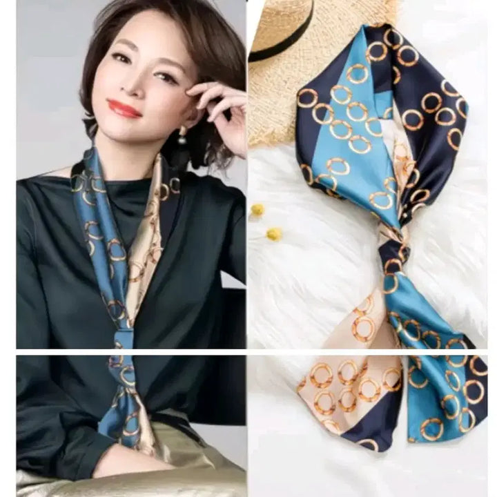 [BUNJANG] Patterned Silk Scarf / 패턴 실크 스카프 롱 스카프