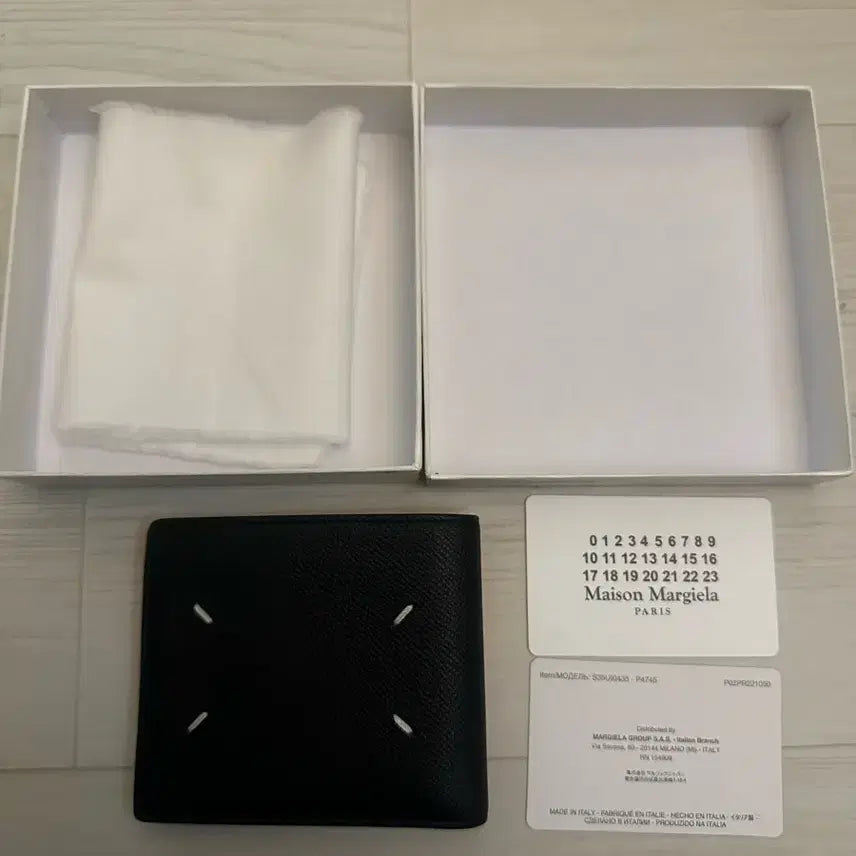 [BUNJANG] Maison Margiela Black Bi-fold Wallet Full Set / 메종 마르지엘라 블랙 반지갑 풀세트