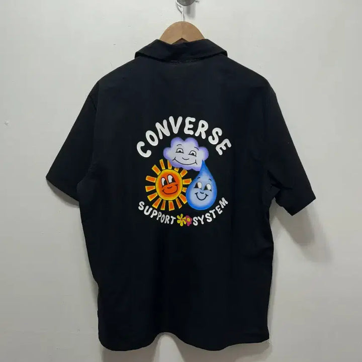 [SOLD OUT] 컨버스 블랙 반팔 면 셔츠 반팔 100사이즈