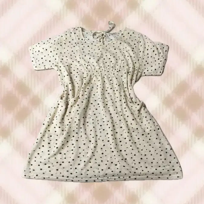 [BUNJANG] Dot Print Short Sleeve Top Blouse / 도트 땡땡이 반팔 탑 블라우스 라떼 히메 갸루 러블리 로걀 모리 빈티지