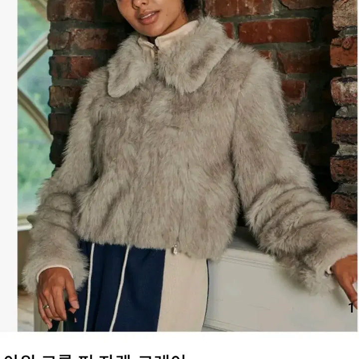 [BUNJANG] Bitter Cells Awii Cropped Faux Fur Jacket Grey / 비터셀즈 아위 크롭 퍼자켓 그레이