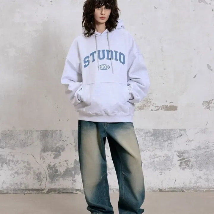 [BUNJANG] 1993 Studio Arch Logo Hoodie Light Grey L / 1993스튜디오 아치로고후드 [ 라이트그레이 / L사이즈 ]