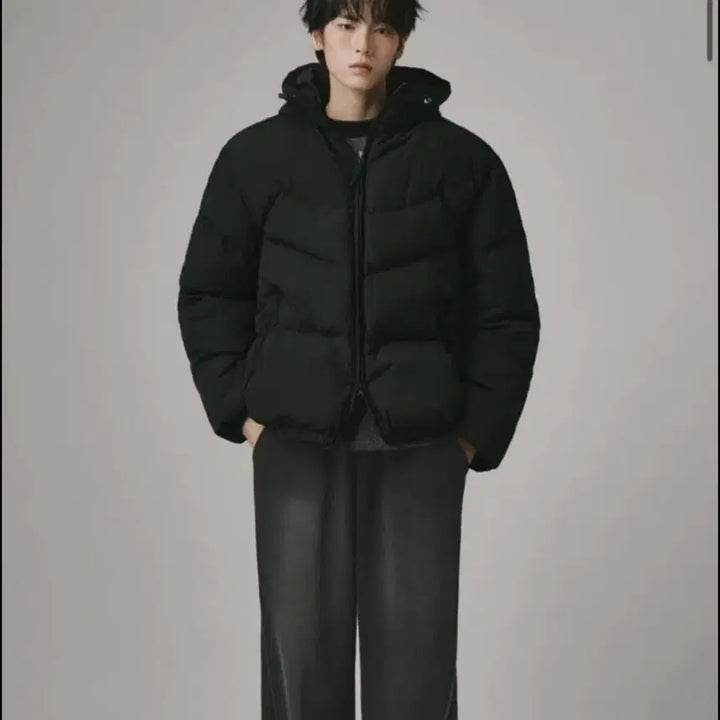 [BUNJANG] Verdent Cut Block Quilted Hooded Padded Jacket Black L / 버던트 컷블록 퀼팅 후드 패딩 블랙 L