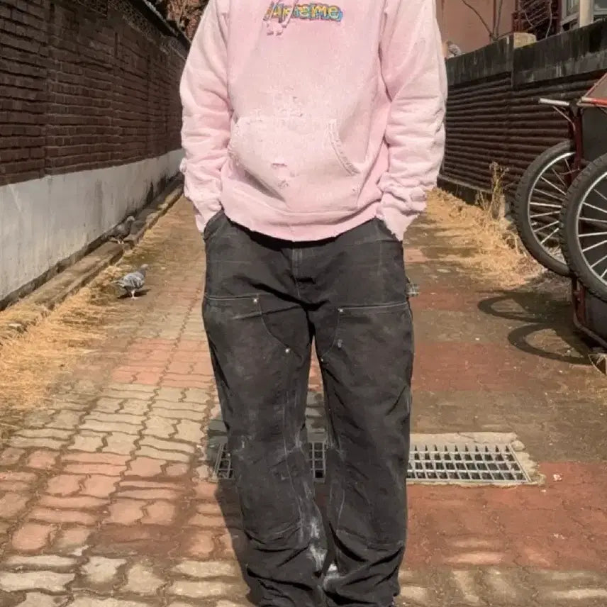 [SOLD OUT] 18ss 슈프림 핑크다잉 디스트레스드 gonz 후드L