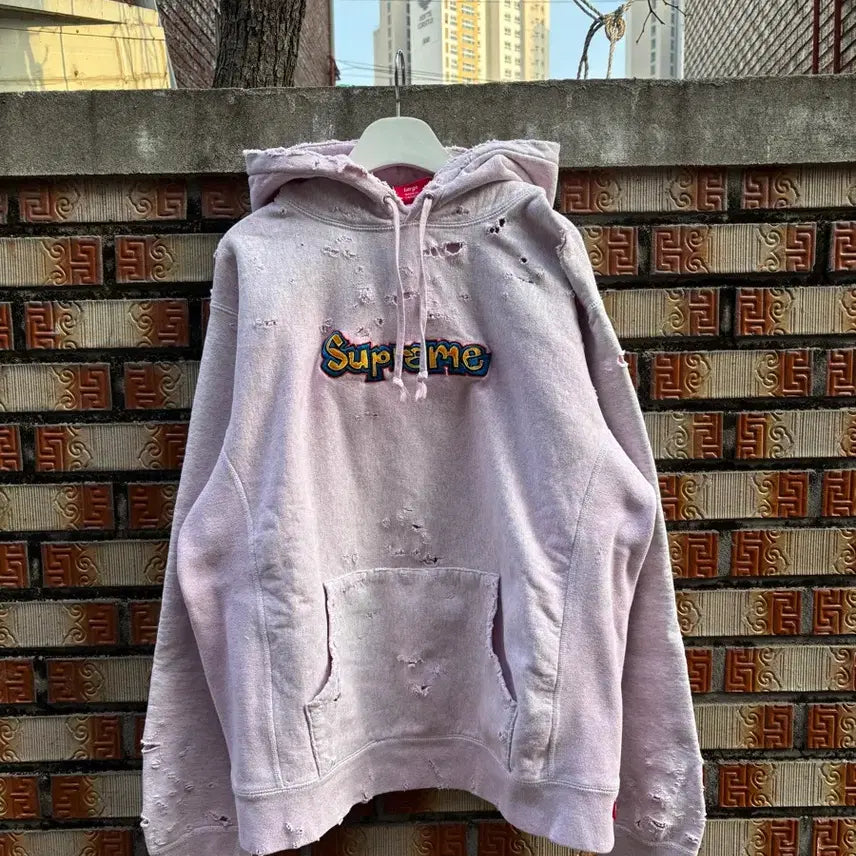 [SOLD OUT] 18ss 슈프림 핑크다잉 디스트레스드 gonz 후드L