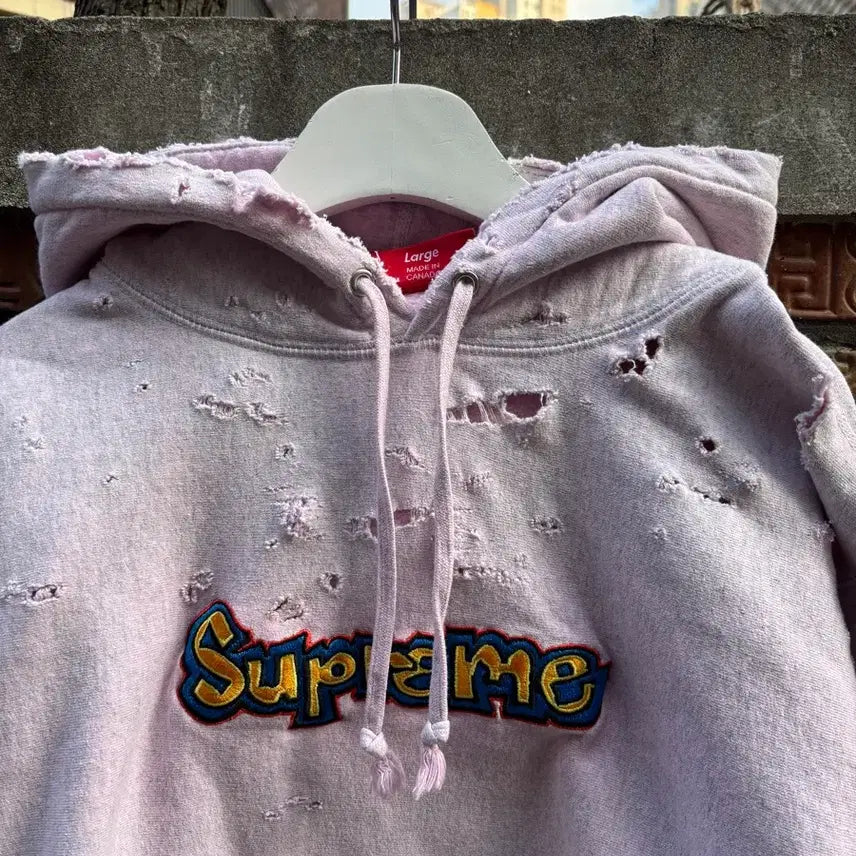 [SOLD OUT] 18ss 슈프림 핑크다잉 디스트레스드 gonz 후드L