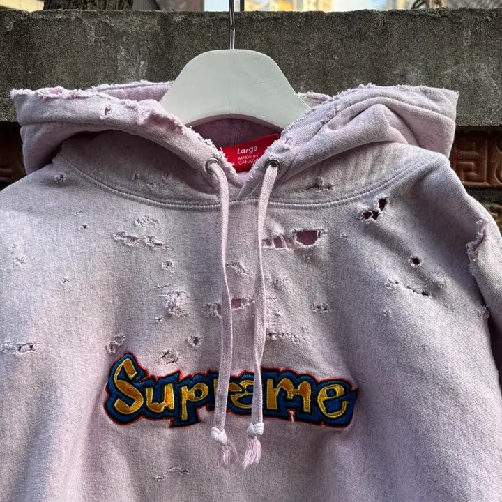 [SOLD OUT] 18ss 슈프림 핑크다잉 디스트레스드 gonz 후드L