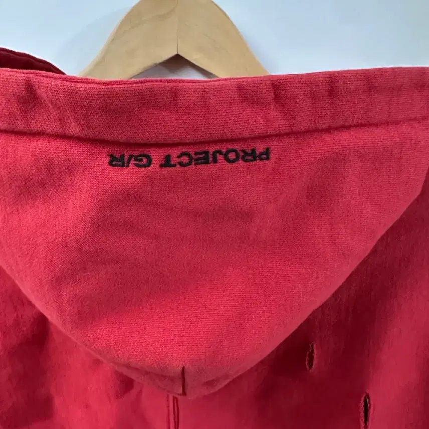 [SOLD OUT] 프로젝트gr 후드집업 프로젝트지알 리컨스트럭티드 폴디드 집 후드 레드