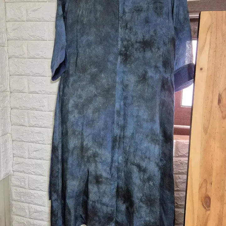 [BUNJANG] Blue Dyed Linen Long Dress / 블루 염색 린넨 롱 원피스(77)까지