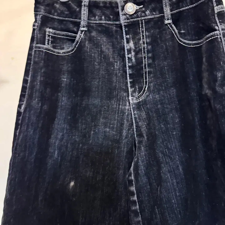 [BUNJANG] DEW E L Velvet Wide Denim Pants / 듀엘 벨벳 와이드 데님
