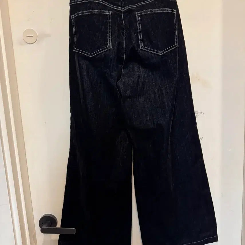[BUNJANG] DEW E L Velvet Wide Denim Pants / 듀엘 벨벳 와이드 데님