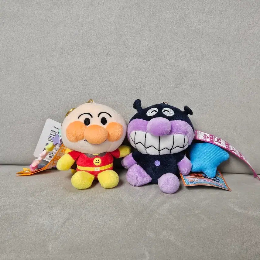 [BUNJANG] Anpanman Baikinman Keyring Plush Set / [2종세트]호빵맨 세균맨 키링 인형
