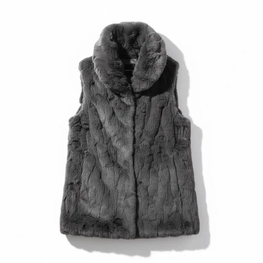 [BUNJANG] Macaw Rabbit Fur Vest / Macaw 여성 토끼털 조끼 90