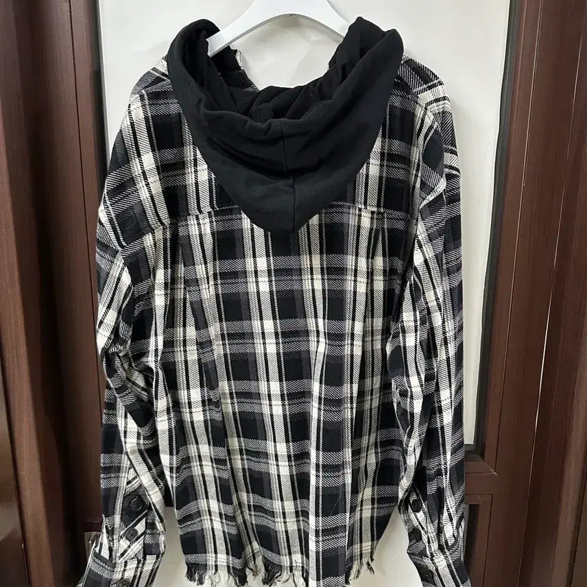 [BUNJANG] Kamien Check Hoodie Shirt / 카미엔 후드 셔츠 체크 후디 셔츠