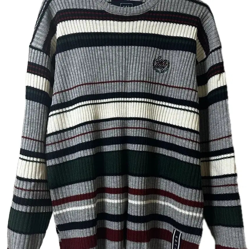 [BUNJANG] Romantic Crown Stripe Knitwear Gray / (새상품)로맨틱크라운 스프라이트 니트 웨어 그레이
