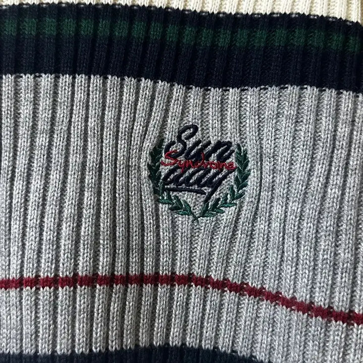 [BUNJANG] Romantic Crown Stripe Knitwear Gray / (새상품)로맨틱크라운 스프라이트 니트 웨어 그레이
