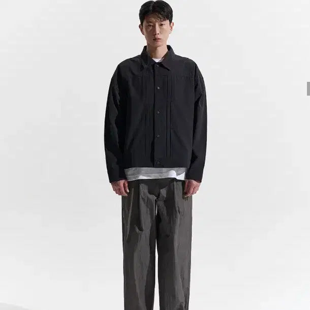 [BUNJANG] Zero Nylon Deep One-Tuck String Pants Charcoal M / 제로 나일론 딥 원 턱 스트링 팬츠 차콜 M