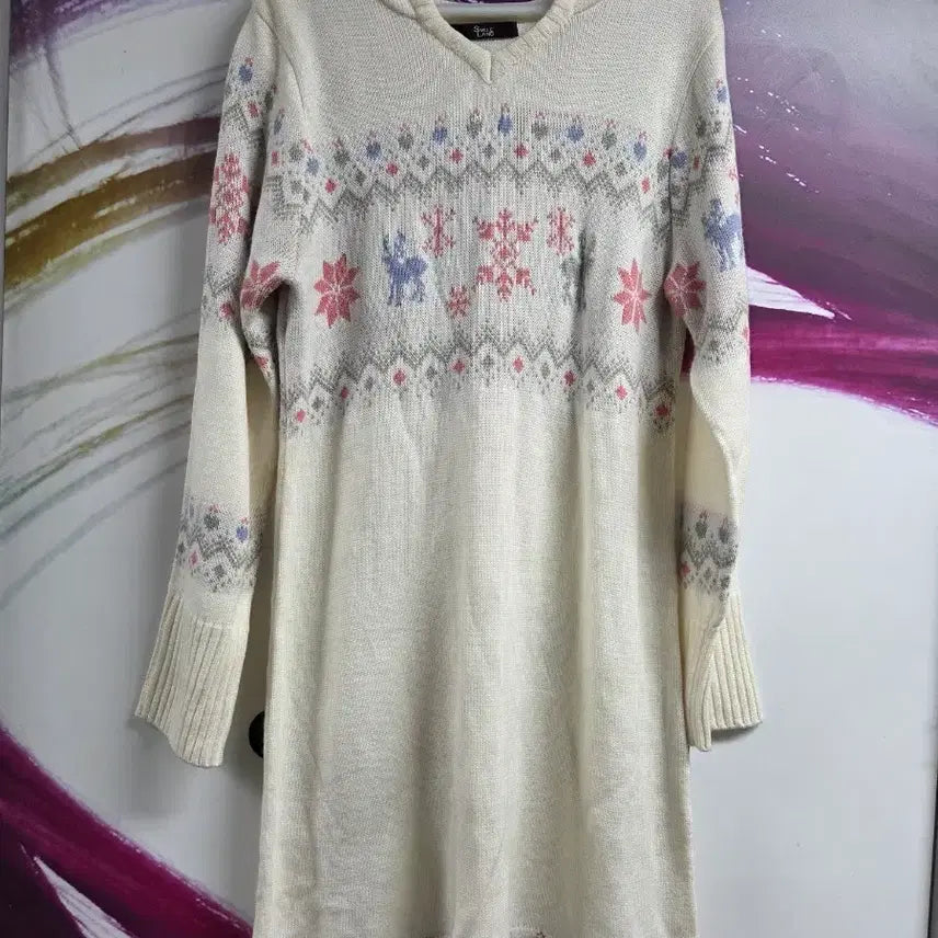 [BUNJANG] Quiksilver Ivory Knit Long Hoodie Dress / 아이보리 니트 후드 롱 원피스