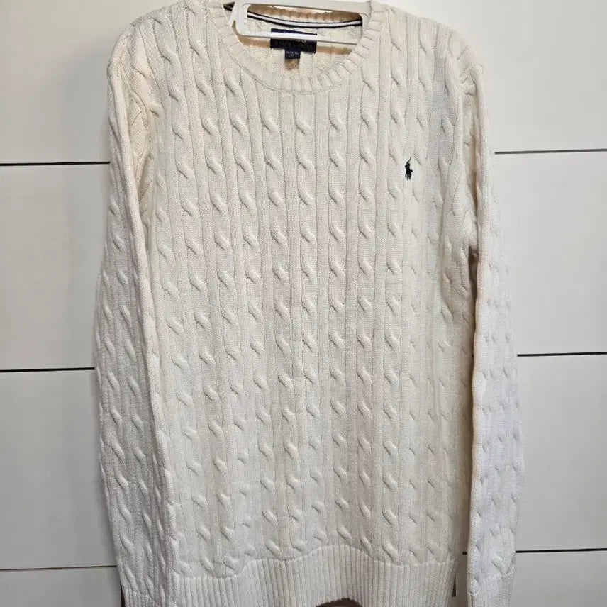 [BUNJANG] Polo Ralph Lauren Cream Cable Knit Sweater / 폴로 랄프로렌 정품 남성 크림 케이블 니트