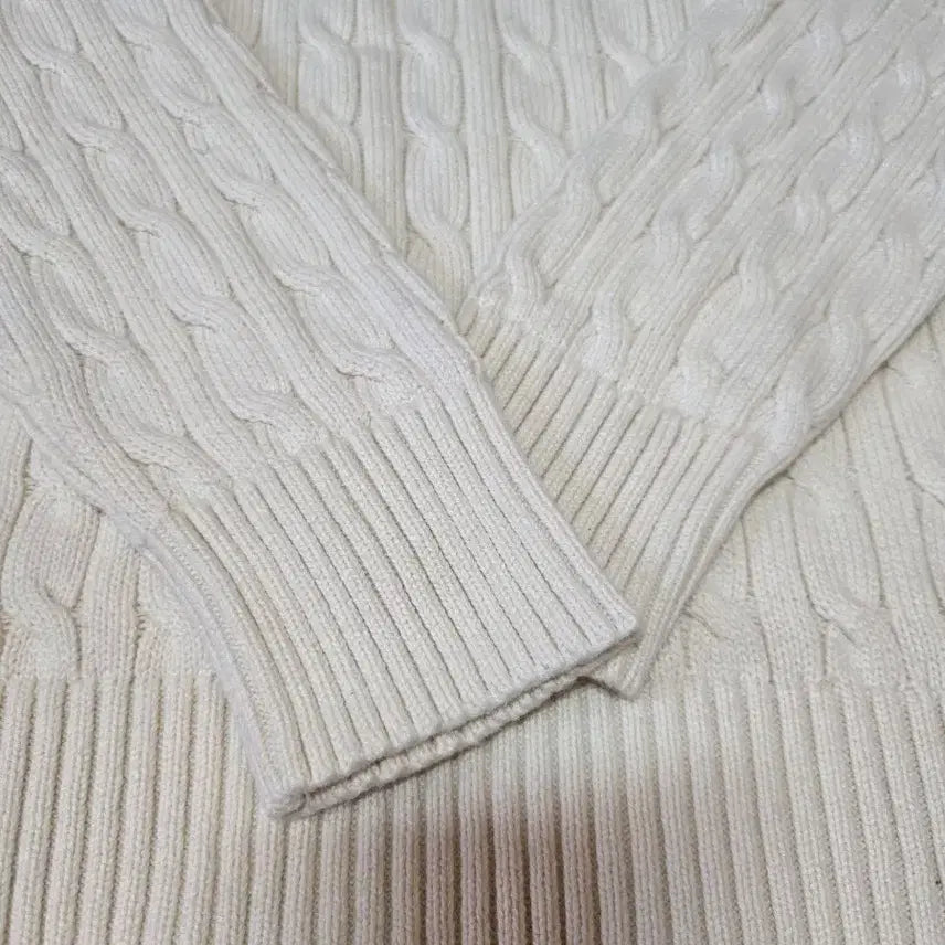 [BUNJANG] Polo Ralph Lauren Cream Cable Knit Sweater / 폴로 랄프로렌 정품 남성 크림 케이블 니트