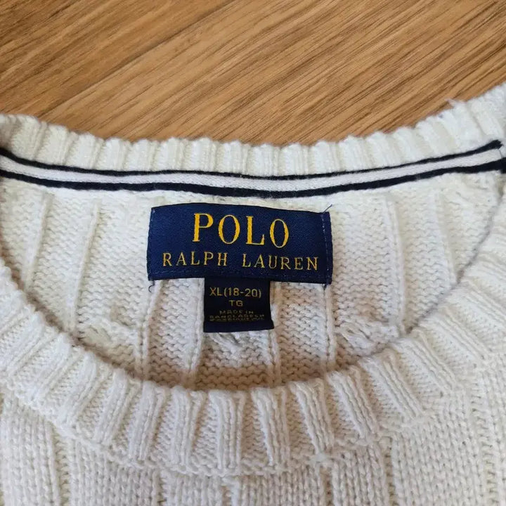[BUNJANG] Polo Ralph Lauren Cream Cable Knit Sweater / 폴로 랄프로렌 정품 남성 크림 케이블 니트