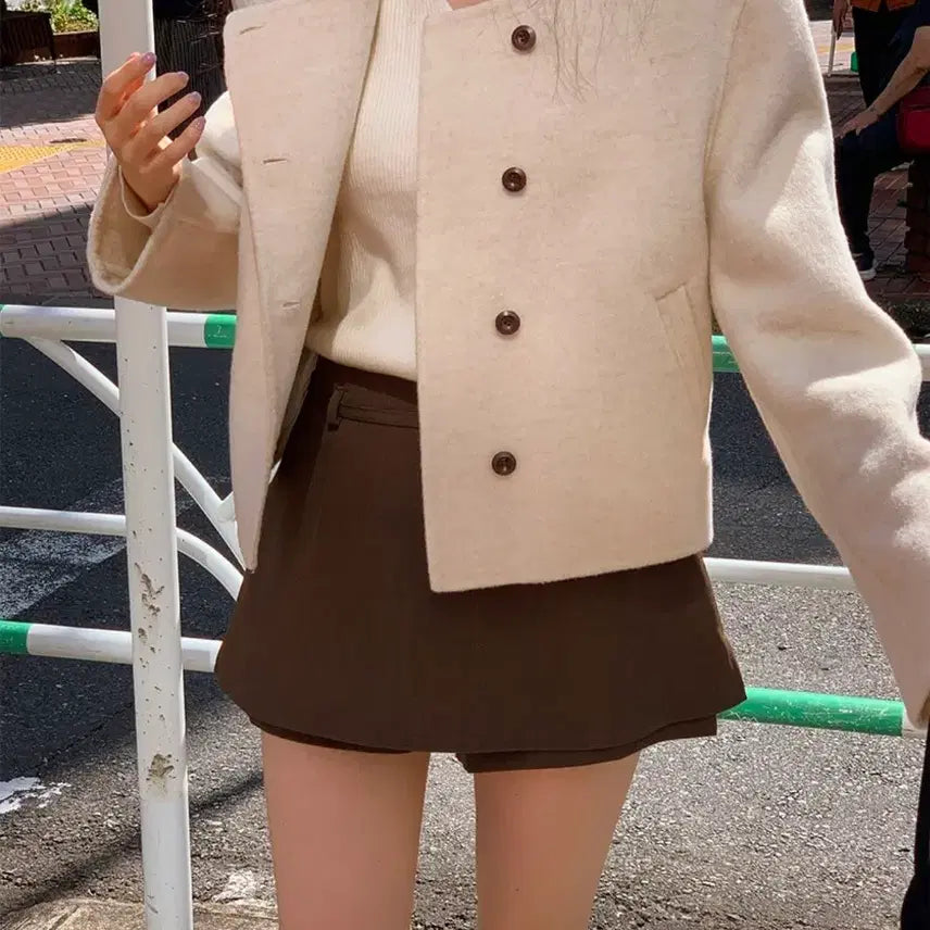 [BUNJANG] Fine Thank You Skirt Pants Brown M / 파인땡큐 팬츠 치마바지 브라운M