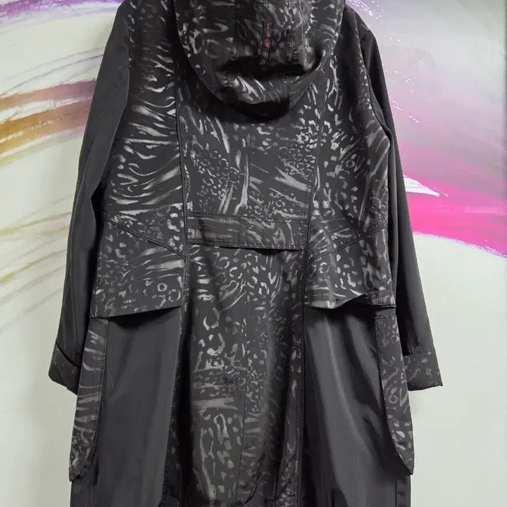 [BUNJANG] The Will Patterned Hooded Long Coat / 더윌 패턴 후드 롱 코트