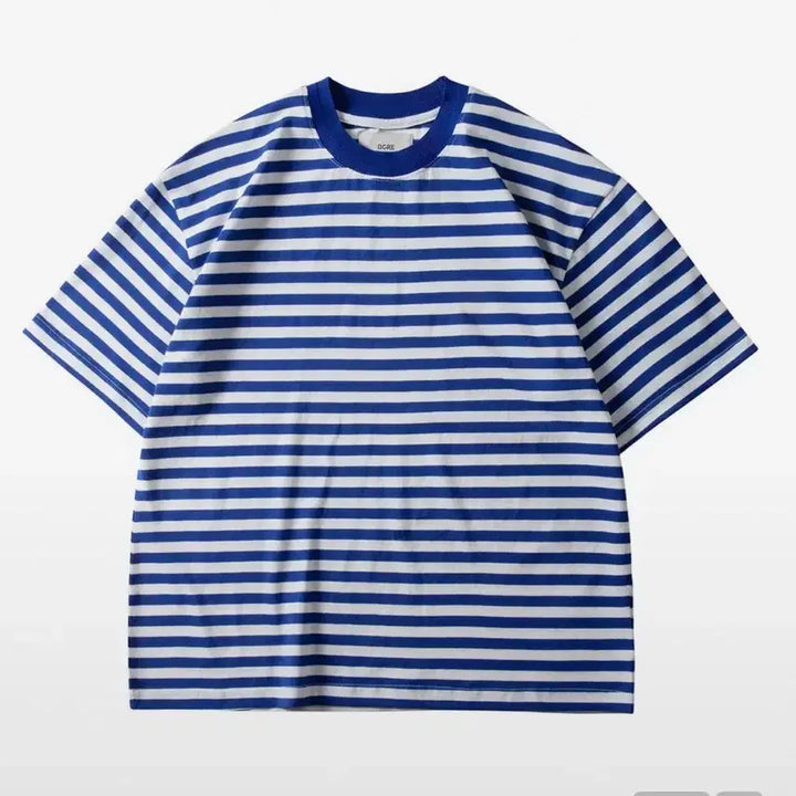 [BUNJANG] D.GREE Blue Stripe Short Sleeve T-shirt / L) 디그레 블루 스트라이프 반팔 티셔츠