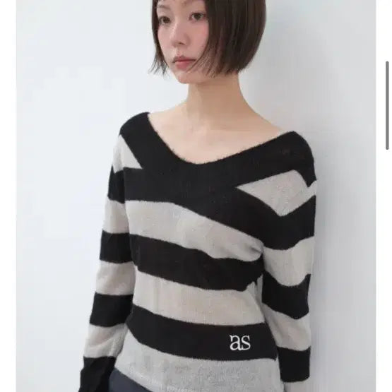 [BUNJANG] As On Pony Stripe Knit / 애즈온 포니 스트라이프 니트