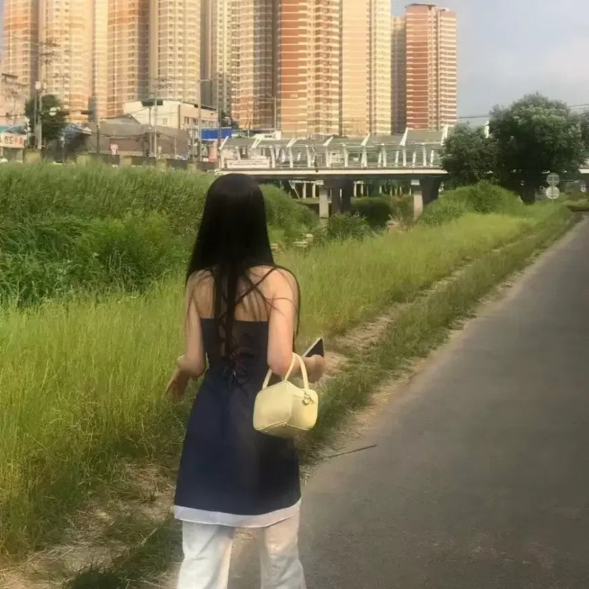 [BUNJANG] Denim Slip Mini Dress / 데님 슬립 미니 원피스