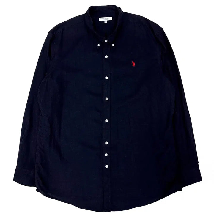 [BUNJANG] U.S. POLO ASSN. Navy Linen Shirt Men&