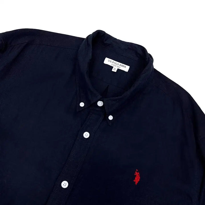 [BUNJANG] U.S. POLO ASSN. Navy Linen Shirt Men&