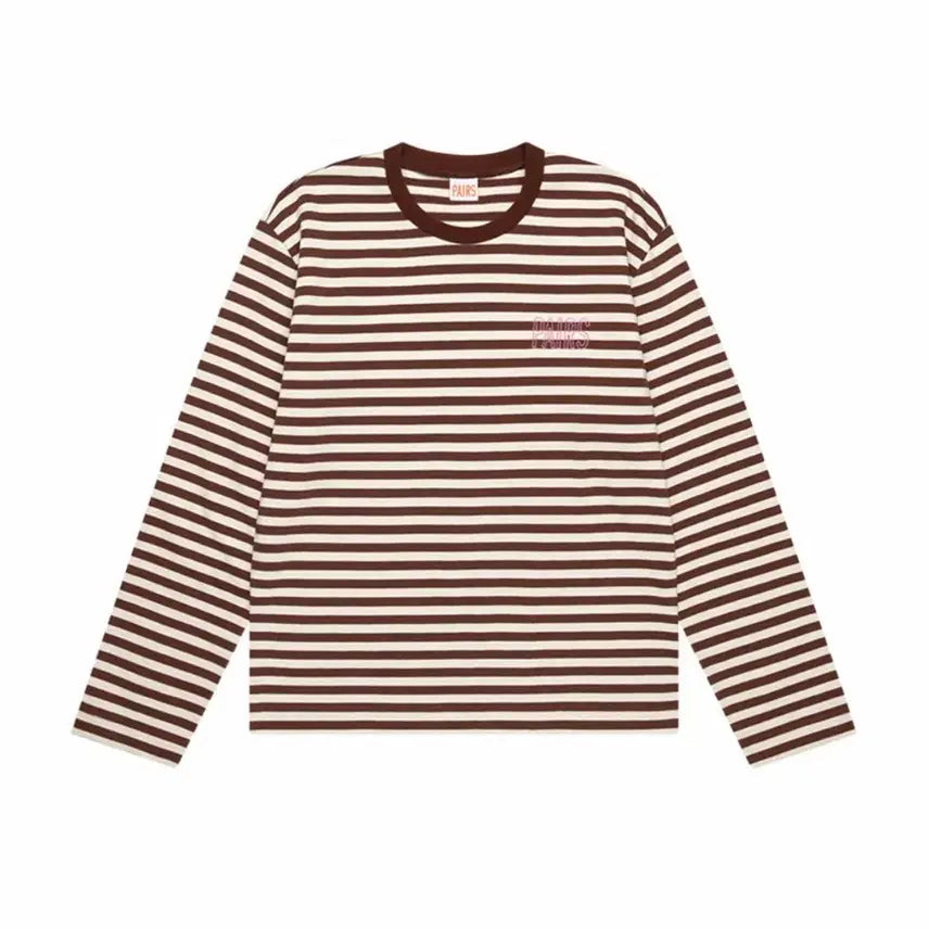 [BUNJANG] Pairs Striped T-shirt Brown / 새상품 페얼스 스트라이프티 브라운