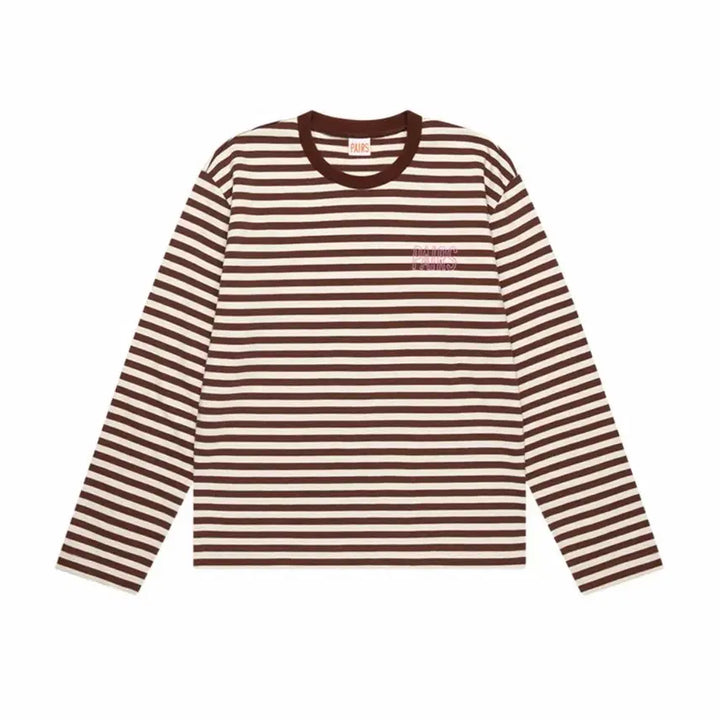 [BUNJANG] Pairs Striped T-shirt Brown / 새상품 페얼스 스트라이프티 브라운